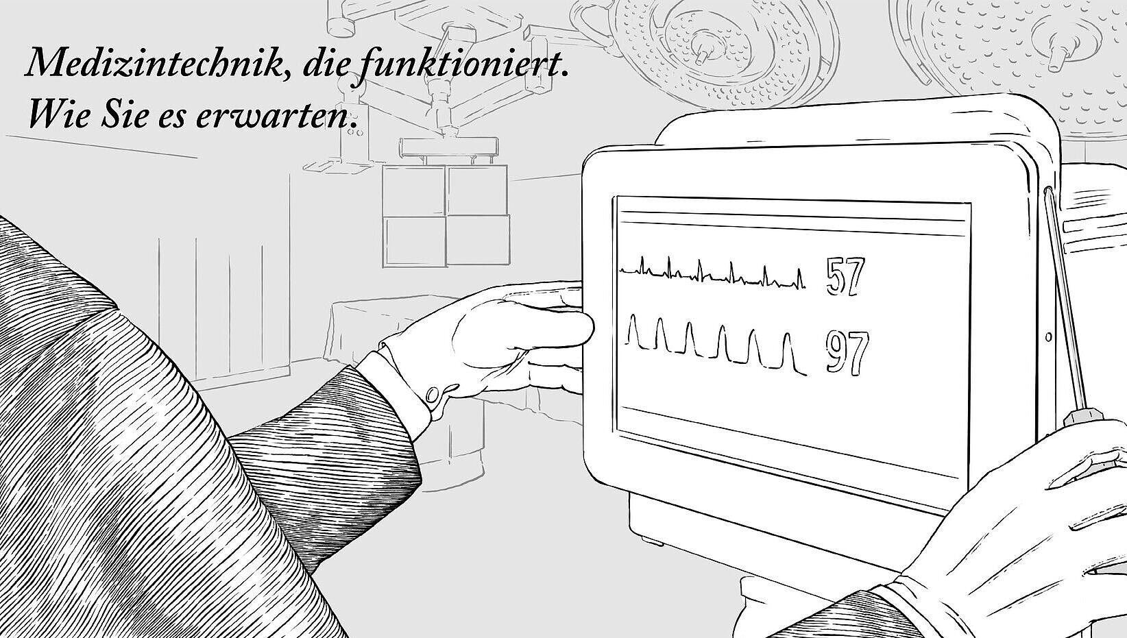 Skizzierte Illustration: Medizintechnik