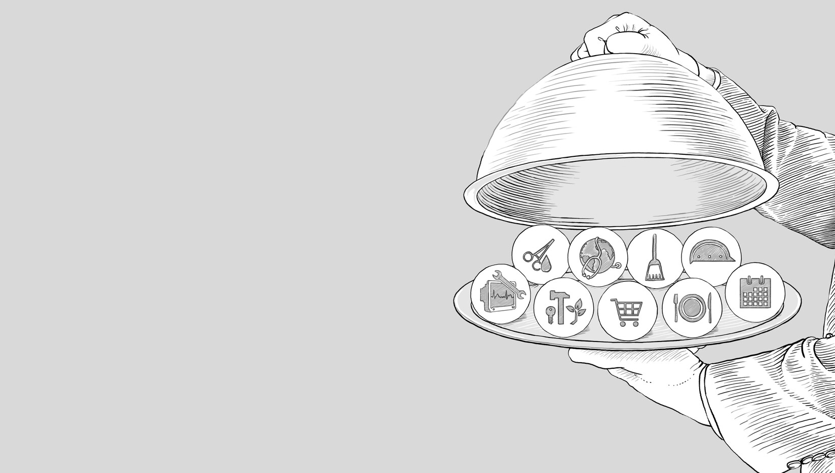 Höchstmaß an Qualität und Service Skizzierte Illustration: Qualitätsmanagement