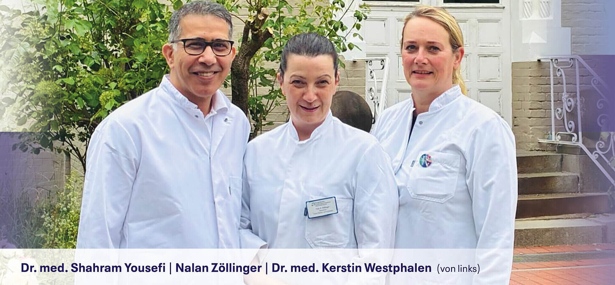 Ihr Team für moderne Gefäßmedizin in Berlin-Zehlendorf Teamfoto mit drei Ärzt*innen des Gefäßzentrums