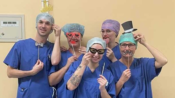 Foto vom OP und Anästhesiepflege Team