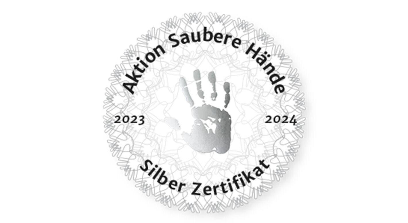 Silber-Zertifikat der Aktion „Saubere Hände“