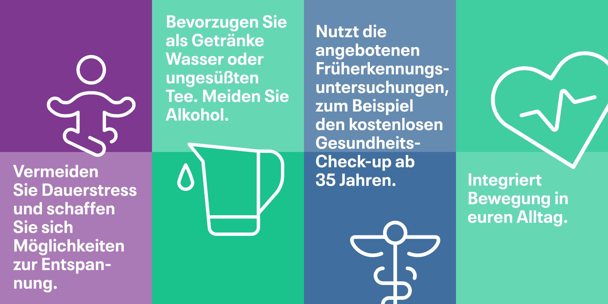 Tipps für ein gesundes Herz mit passenden Icons